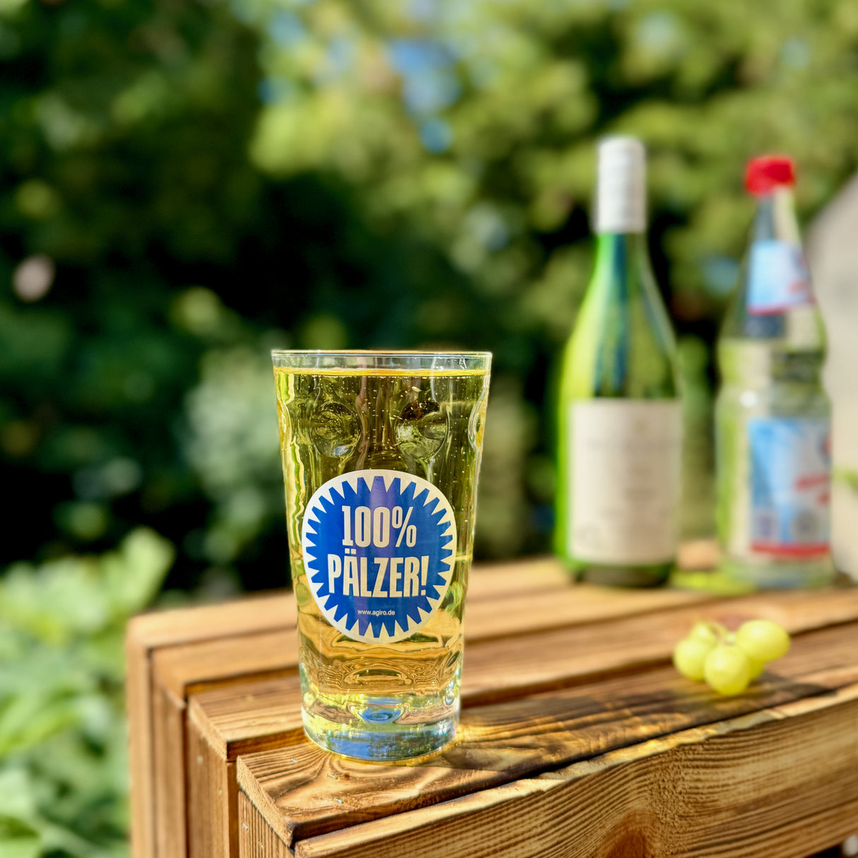 100% Pälzer! Dubbeglas 0,5 L mit Pfälzer Rieslingschorle