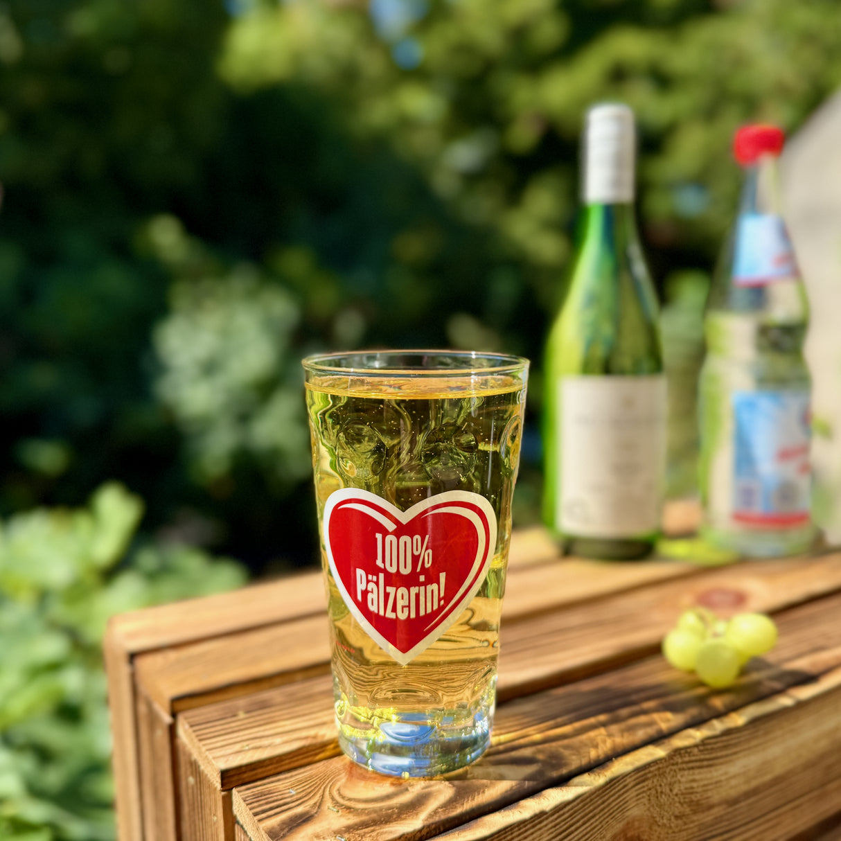 100% Pälzerin! Dubbeglas 0,5 L mit Pfälzer Schorle