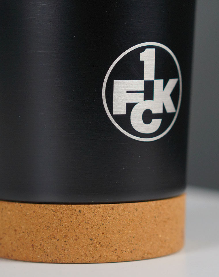 1. FC Kaiserslautern Edelstahlbecher (schwarz), FCK Logo