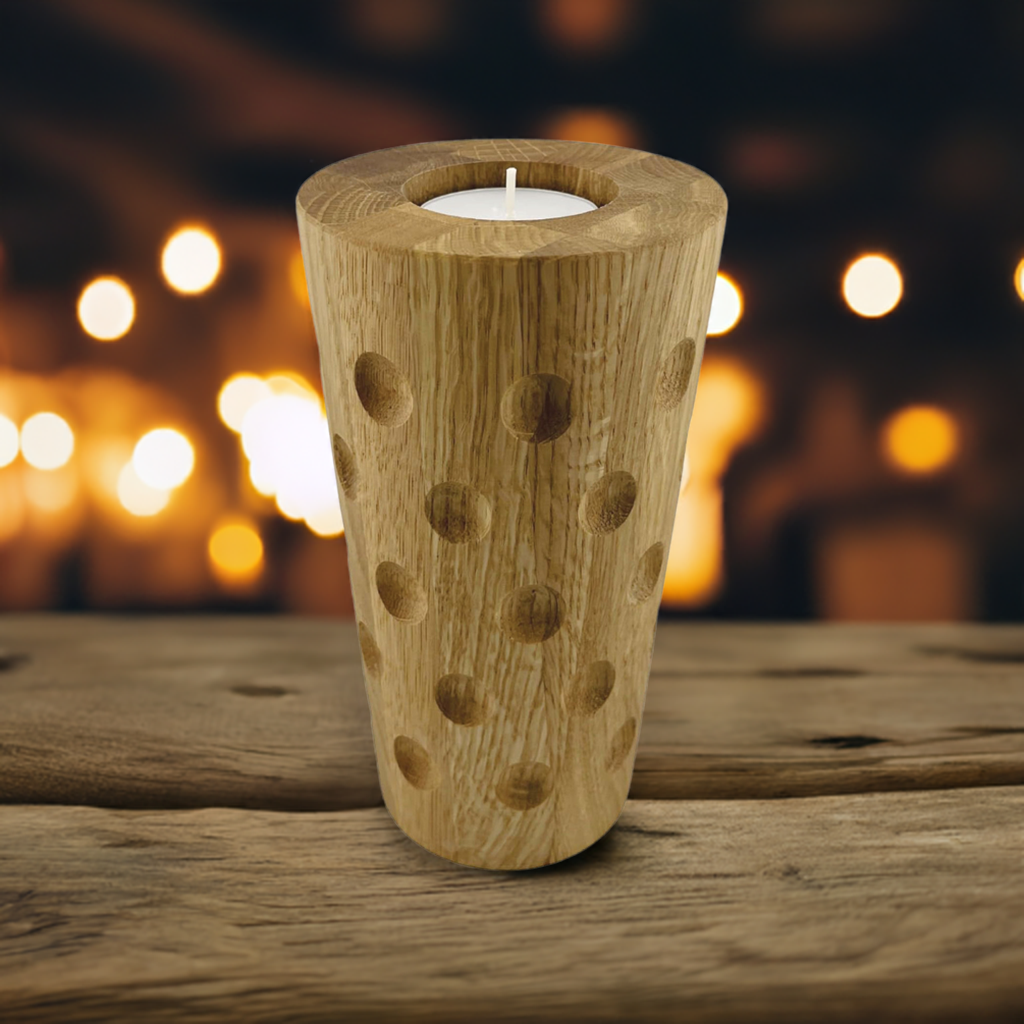 Dubbeglas 0,5 L Eichenholz Teelichthalter