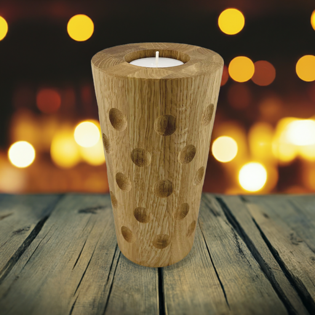 Dubbeglas 0,5 L Eichenholz Teelichthalter