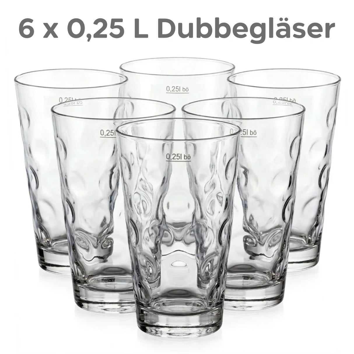 6 x Dubbegläser 0,25 L