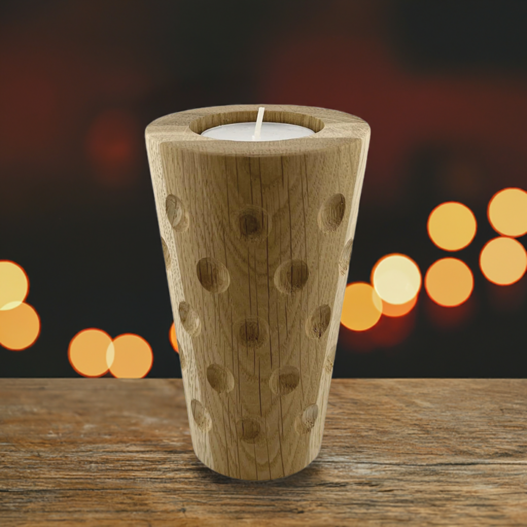 Dubbeglas 0,25 L Eichenholz Teelichthalter