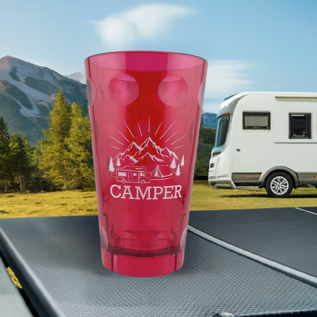 Camper Dubbebecher - Pink, in den Bergen