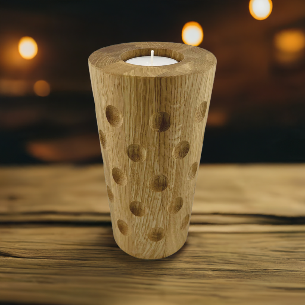 Dubbeglas 0,5 L Eichenholz Teelichthalter