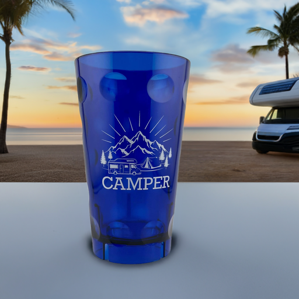 Camper Dubbebecher - Blau, am Meer