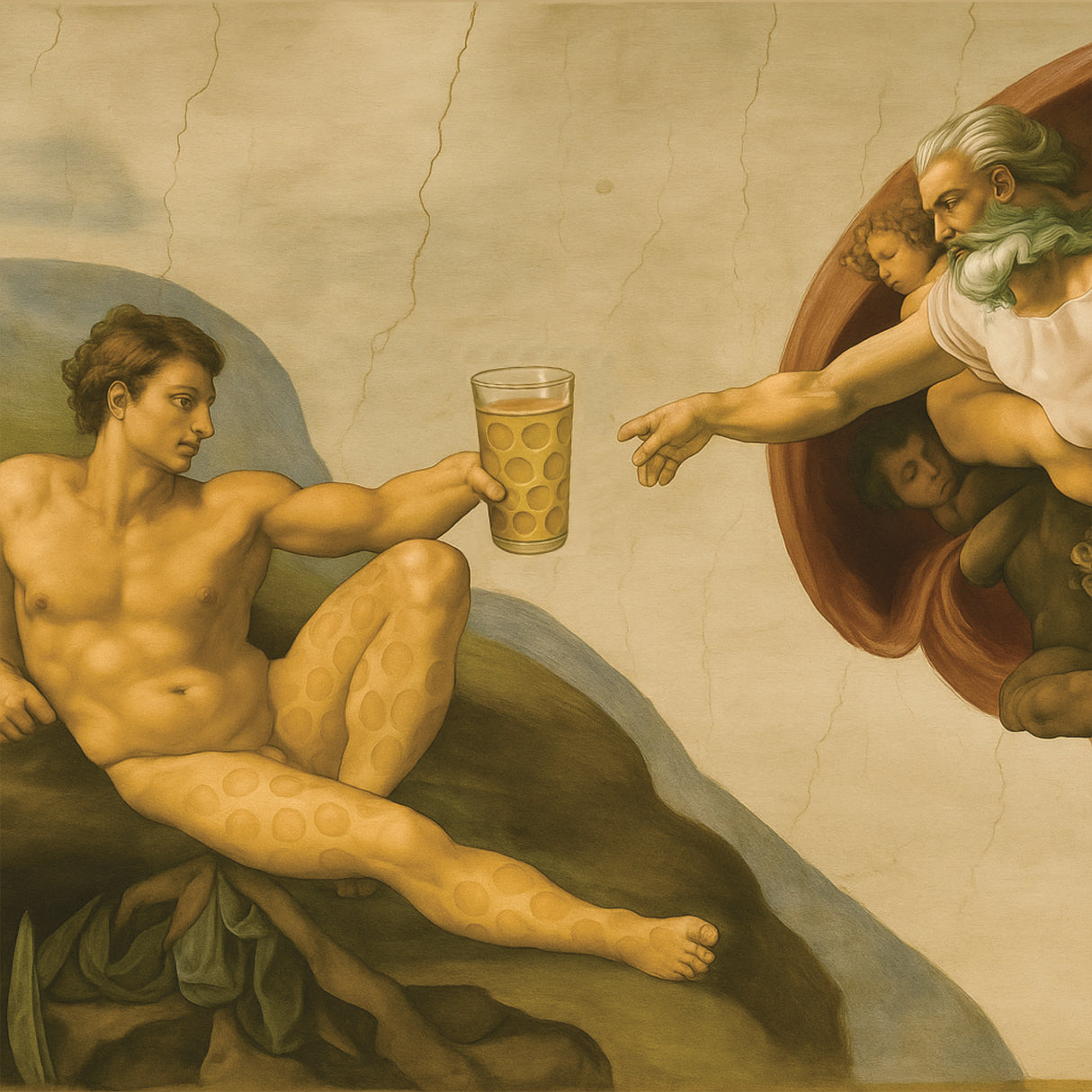 Adam mit Dubbeglas - Leinwand