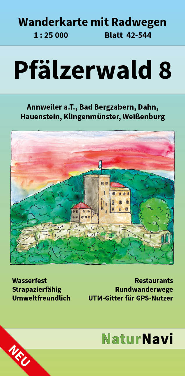 Pfälzerwald Wanderkarte Blatt 8 - Annweiler am Trifels & Bad Bergzabern 1:25.000