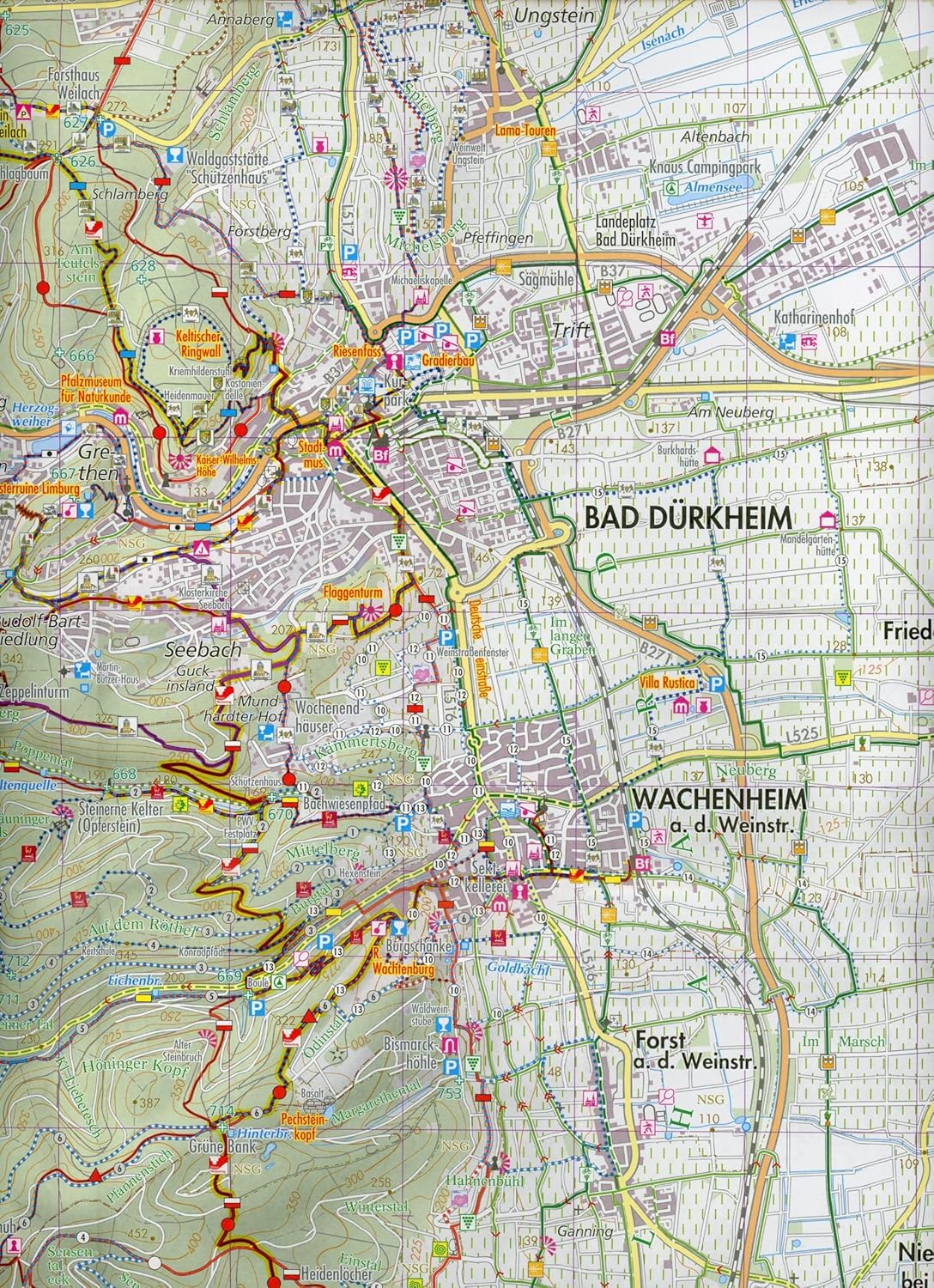 Bad Dürkheim Wanderkarte 1:25.000 - Dergem Wanderkarte Ausschnitt (Pfalz Shop)