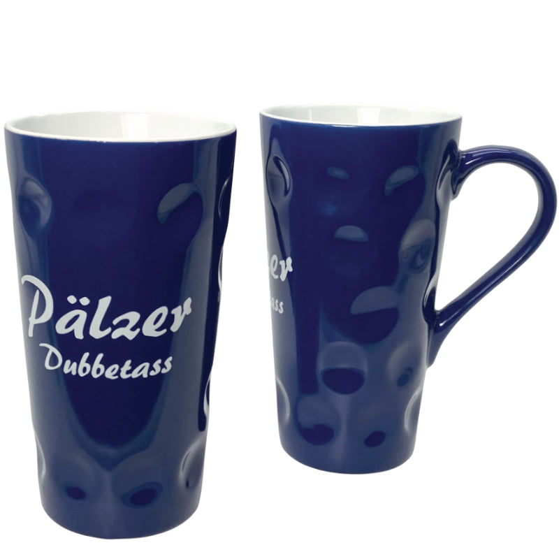 Pälzer Dubbetass 0,5 L - Dubbetasse mit Aufdruck - blau