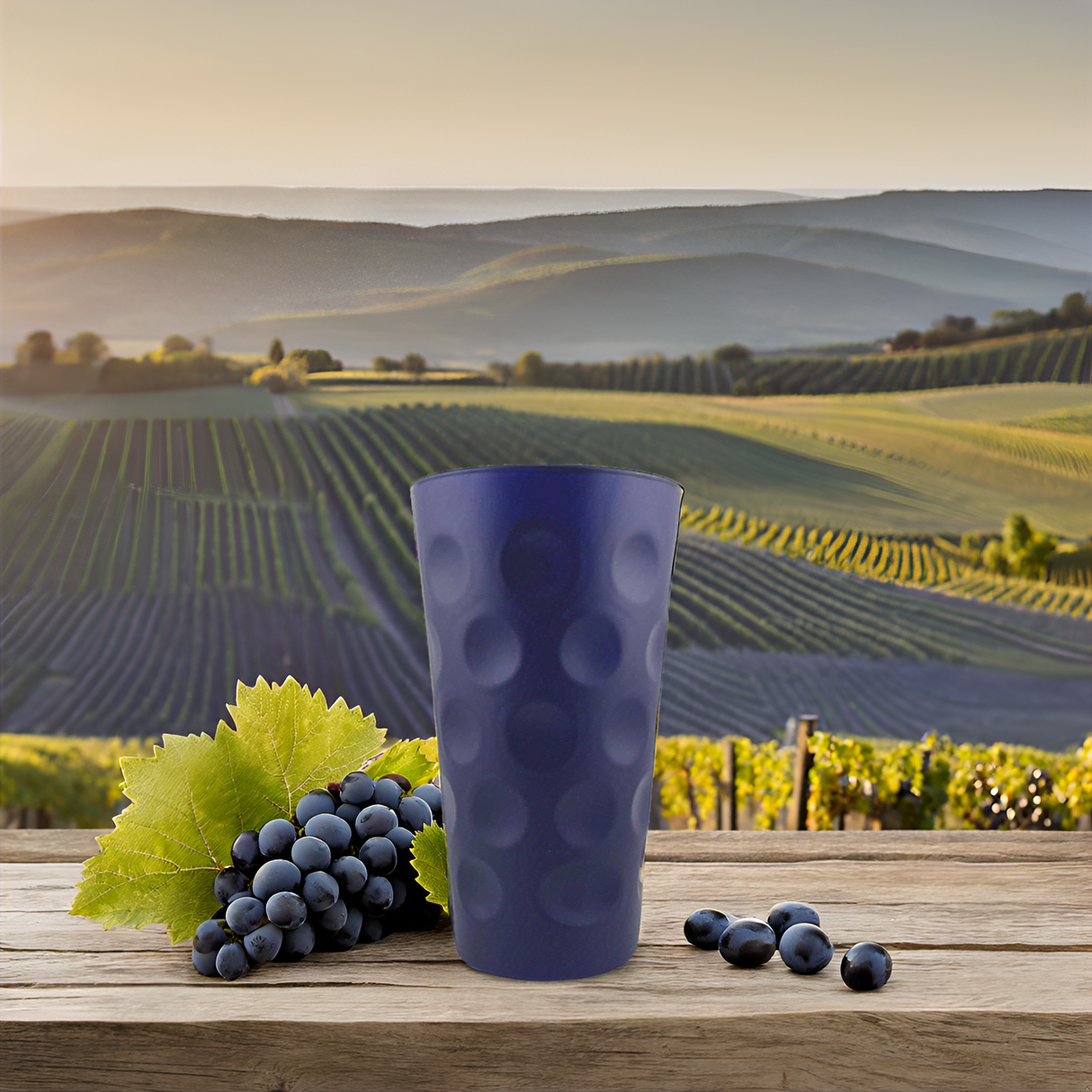 Blau matt farbiges Dubbeglas 0,5 L