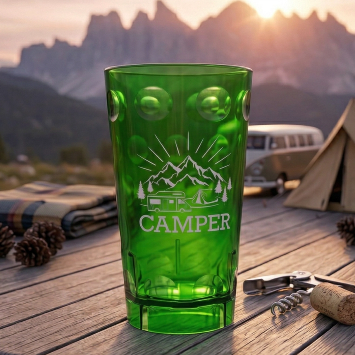 Camper Dubbebecher - Grün. in den Bergen