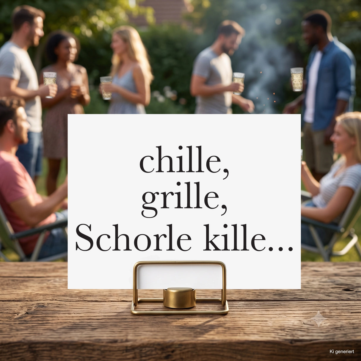 Chille, Grille, Schorle kille... Postkarte - Das Pfälzische Lebensgefühl