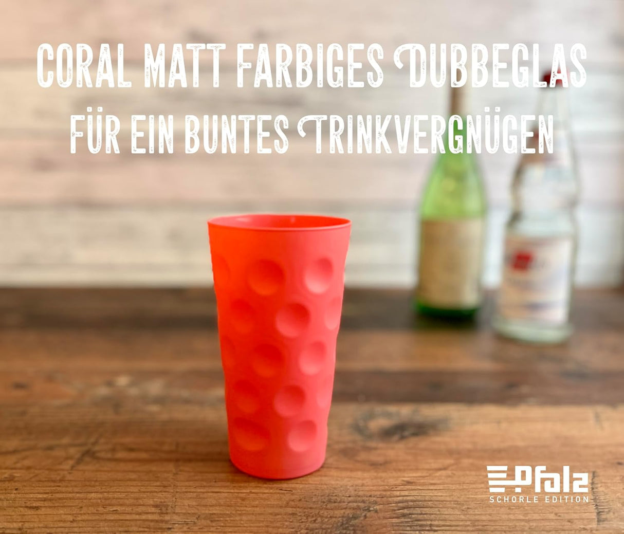 Coral matt farbiges Dubbeglas 0,5 L
