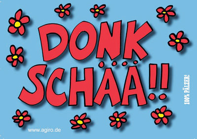 Donkschää! Postkarte (blau), Pfälzisch Shop