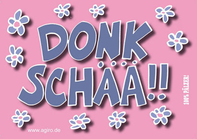 Donkschää! Postkarte (rosa), Pfälzisch Shop