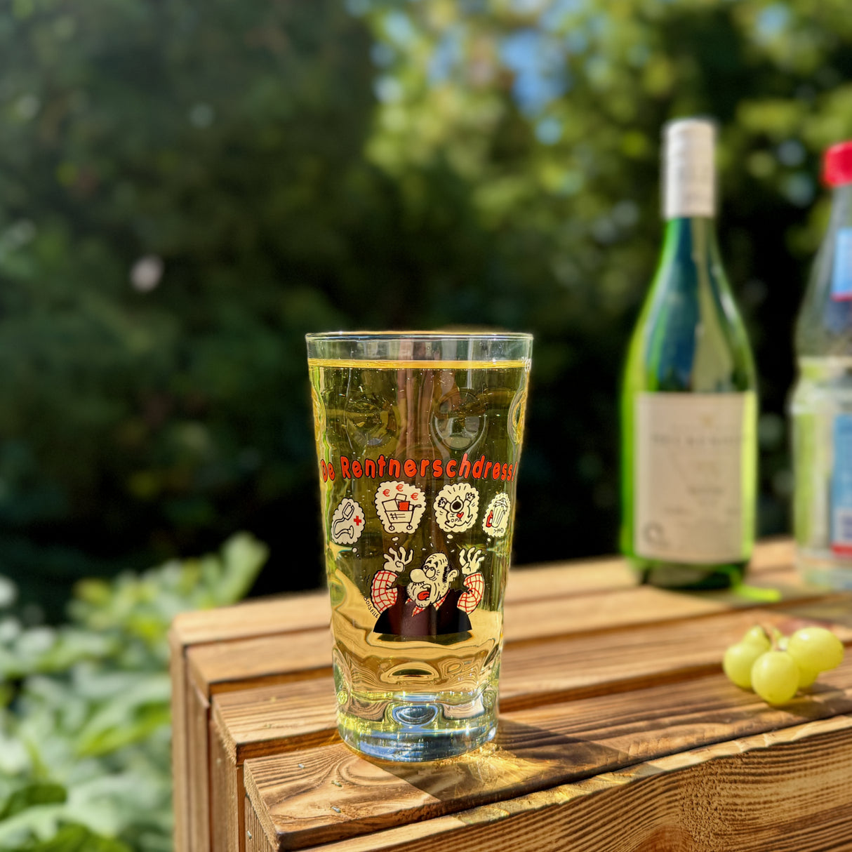 De Rentnerschdress! Dubbeglas 0,5 L mit Pfälzer Rieslingschorle