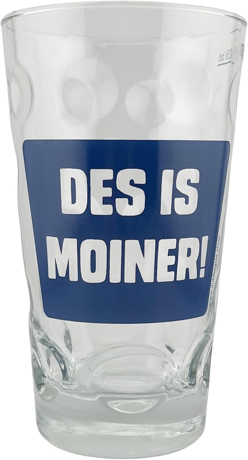 DES IS MOINER! Dubbeglas 0,5 L - Blau