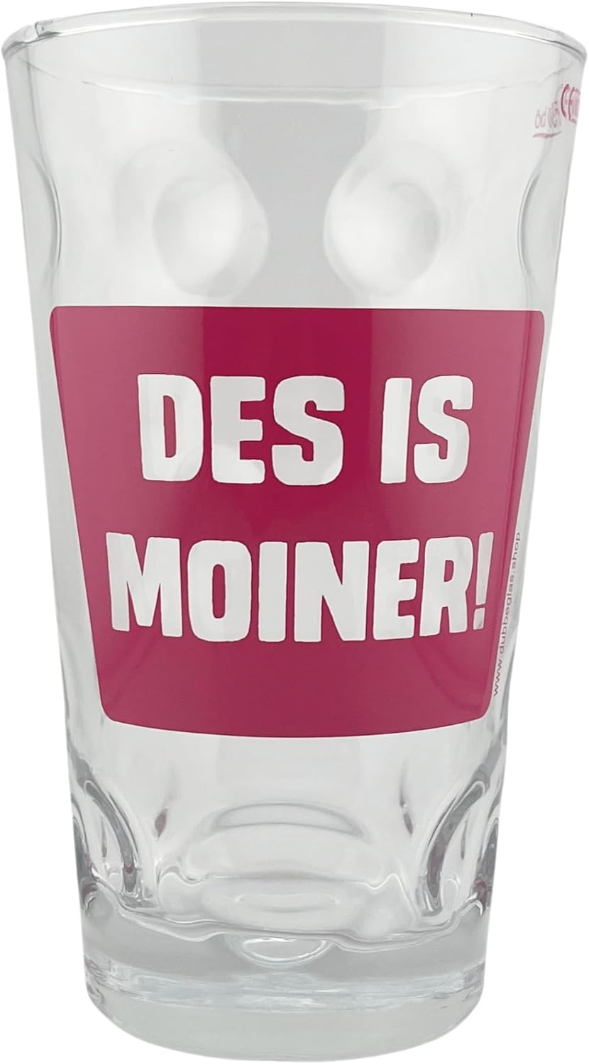 DES IS MOINER! Dubbeglas 0,5 L - Pink
