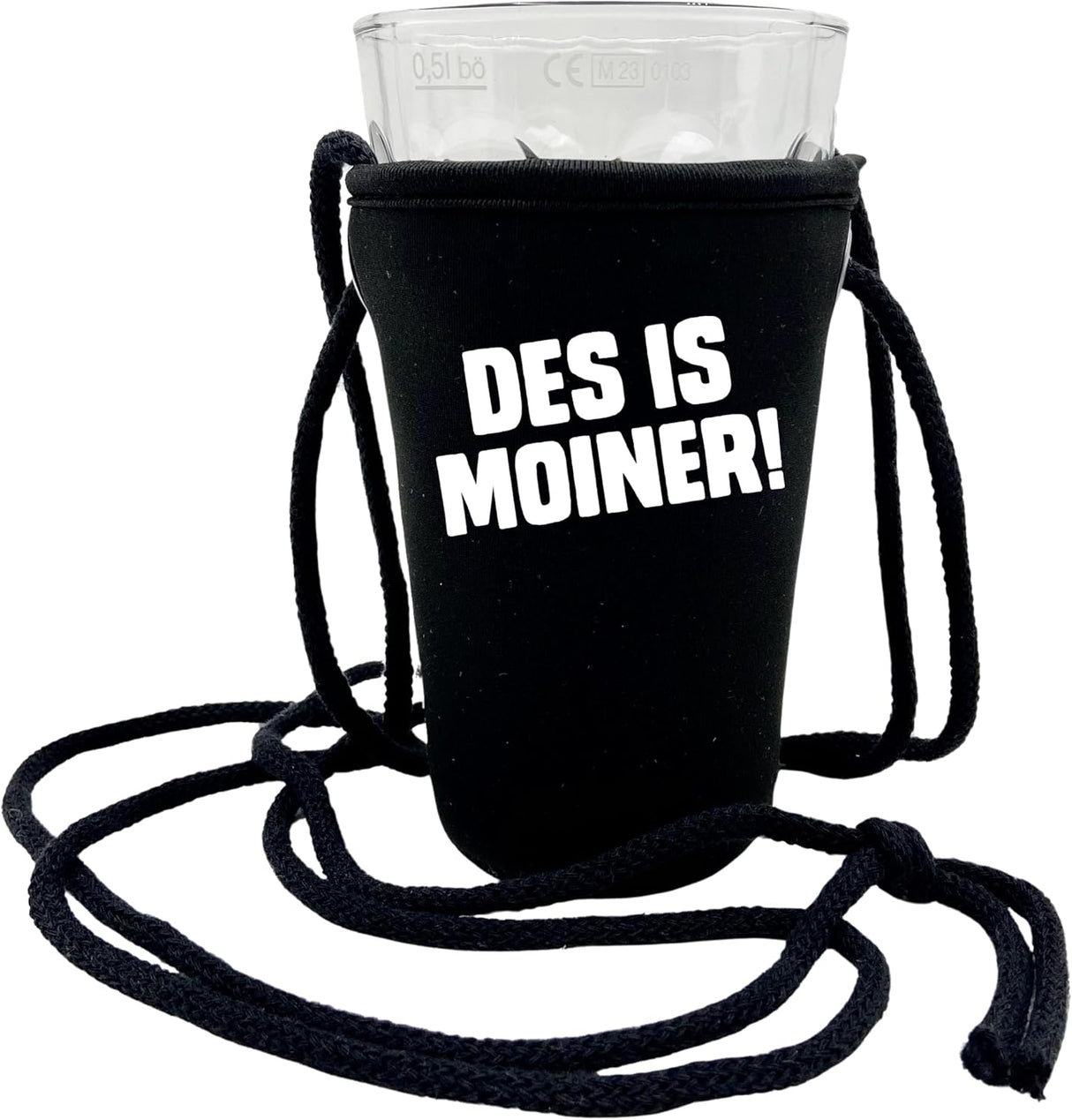 DES IS MOINER! Dubbeglashalter - schwarz