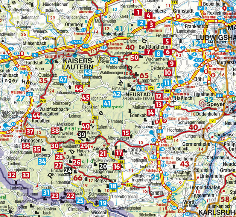 Pfälzerwald & Deutsche Weinstraße Wanderführer, Karte