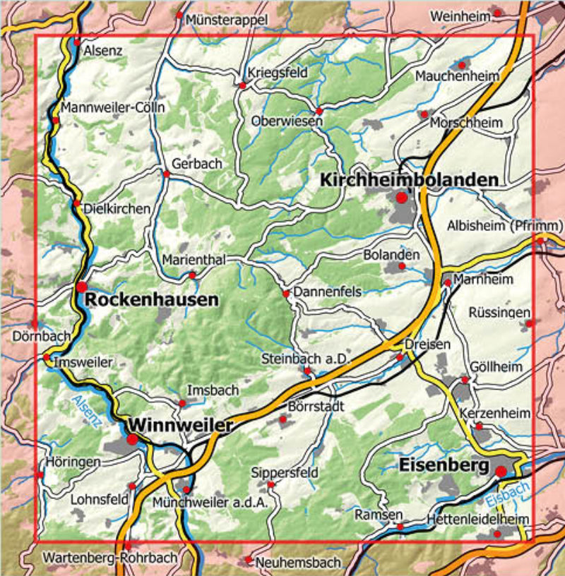 Pfälzerwald Wanderkarte Blatt 2 - Donnersberg, Überblick