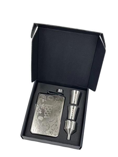 Pfalz Flachmann aus Edelstahl im Geschenkkarton