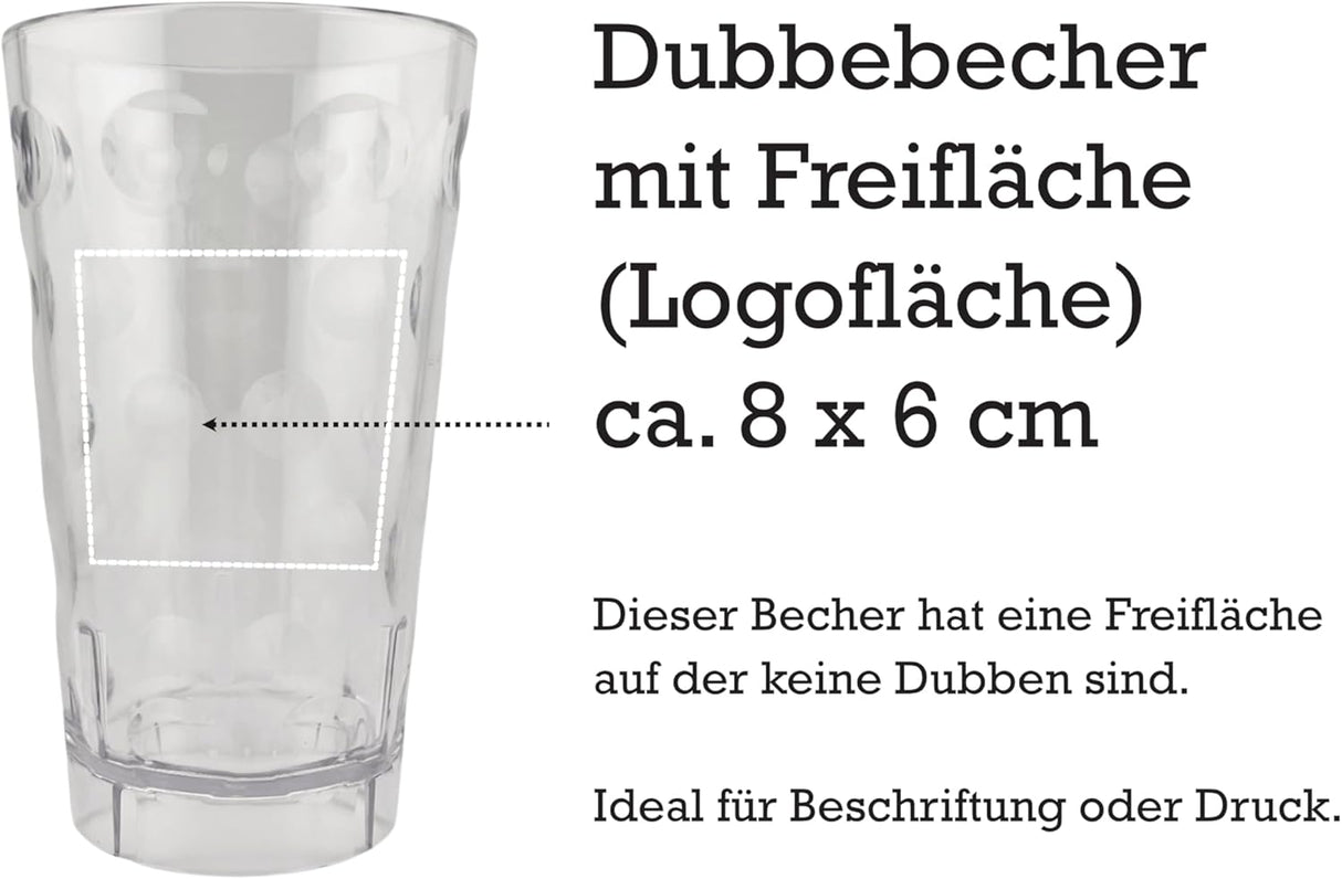 Dubbebecher 0,5 Liter aus Kunststoff mit Logofläche und Freifläche