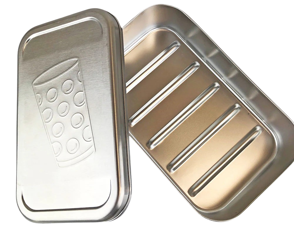 Dubbedose Lunchbox (mit Dubbeglas Prägung) - offen