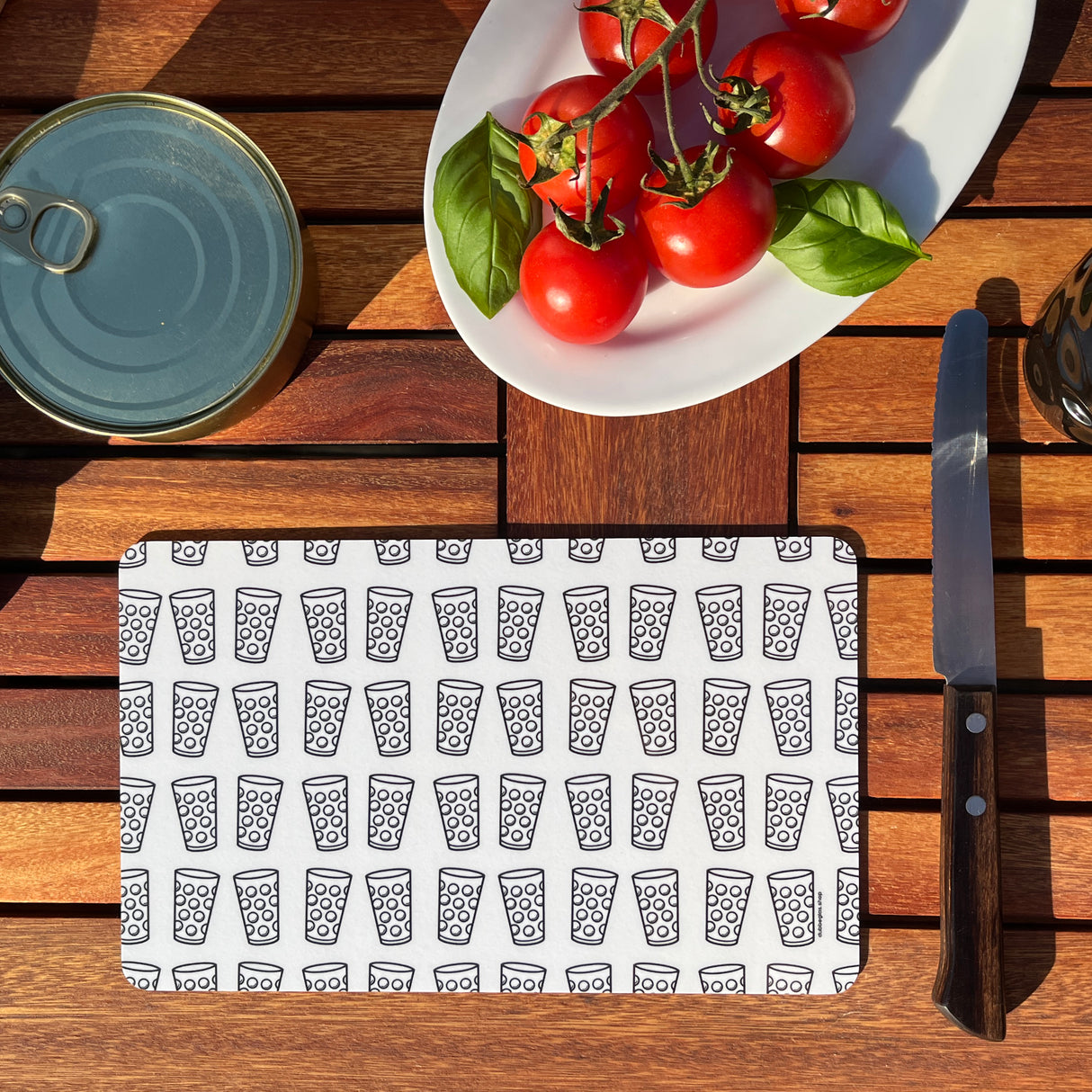 Dubbegläser Frühstücksbrettchen - weißer Hintergrund, Pfalz Vesperbrett