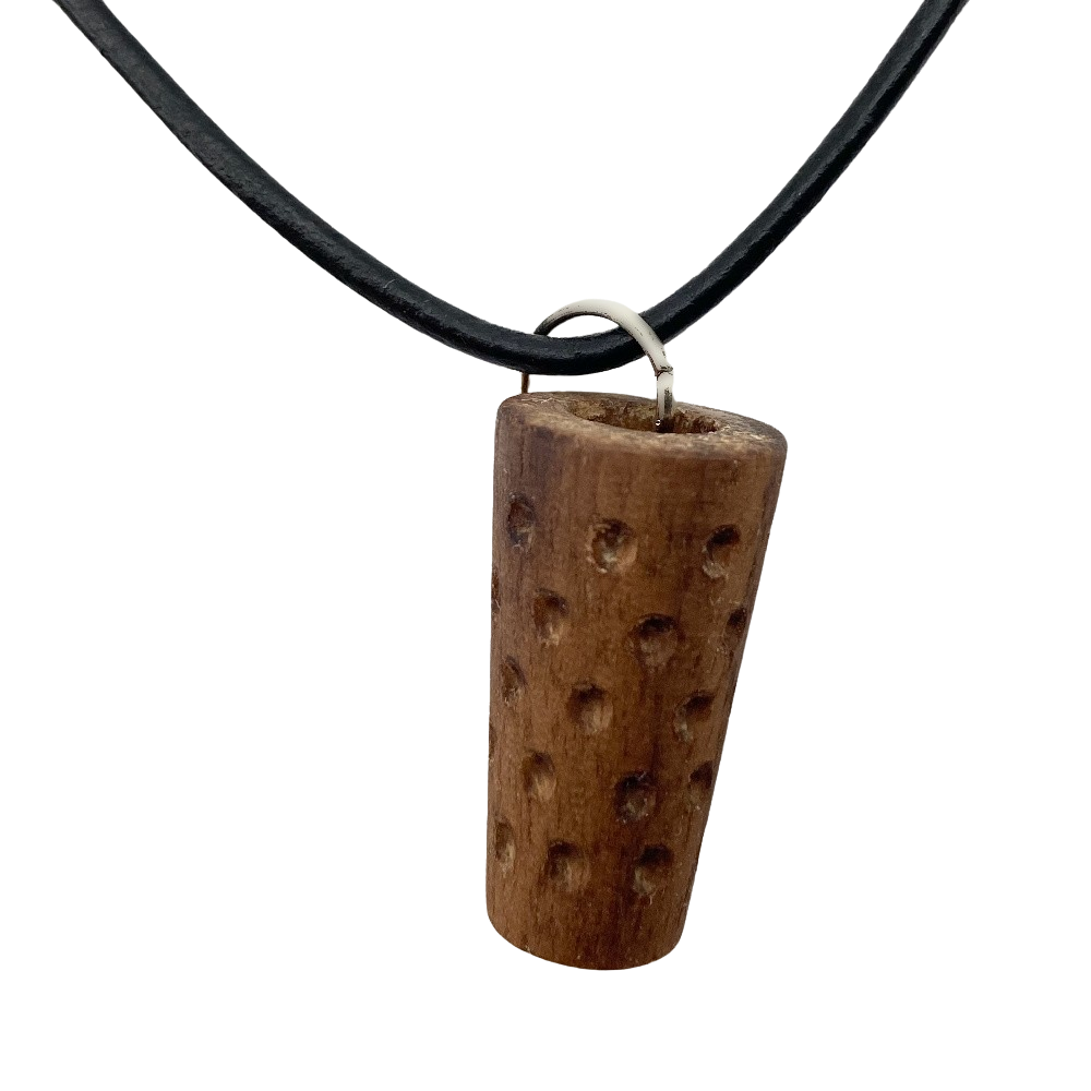 Dubbeglas Kette - Anhänger aus Holz