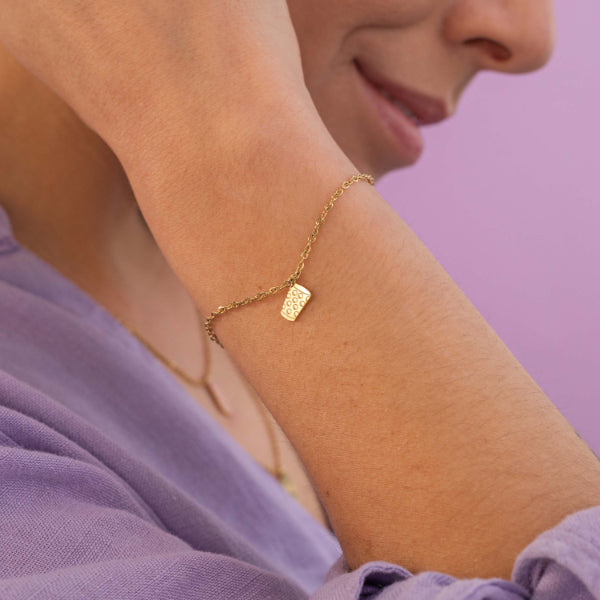 Dubbeglas Armband - Gold