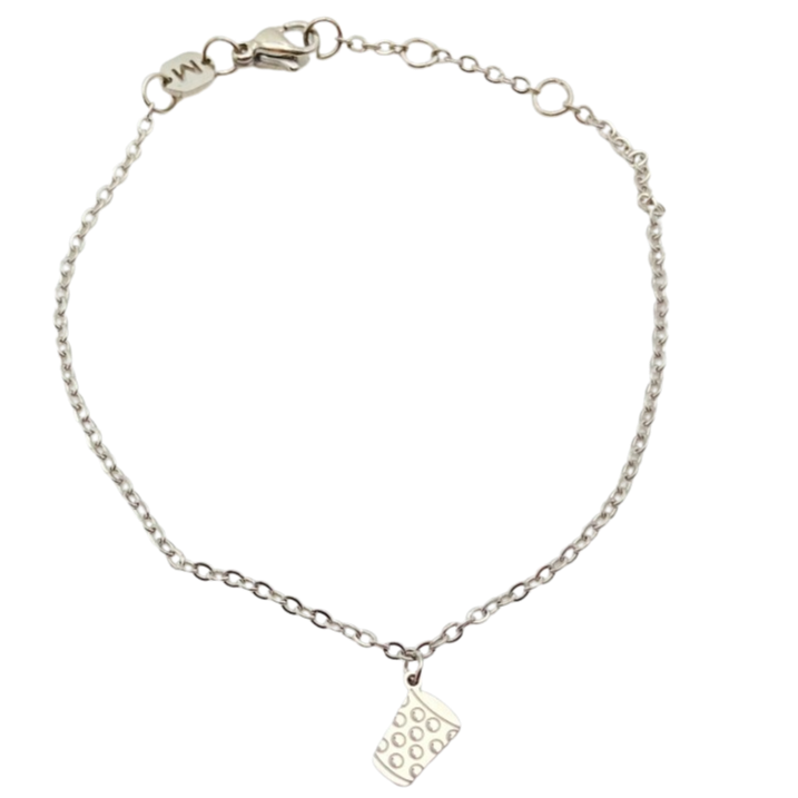 Dubbeglas Armband - Silber