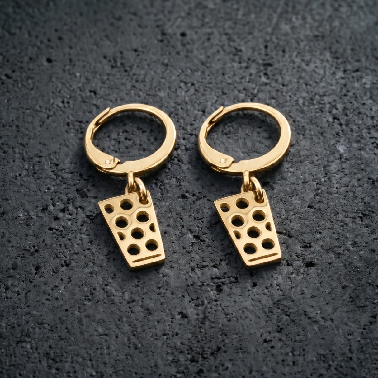 Dubbeglas Creolen - Edelstahl (10 mm) - Gold