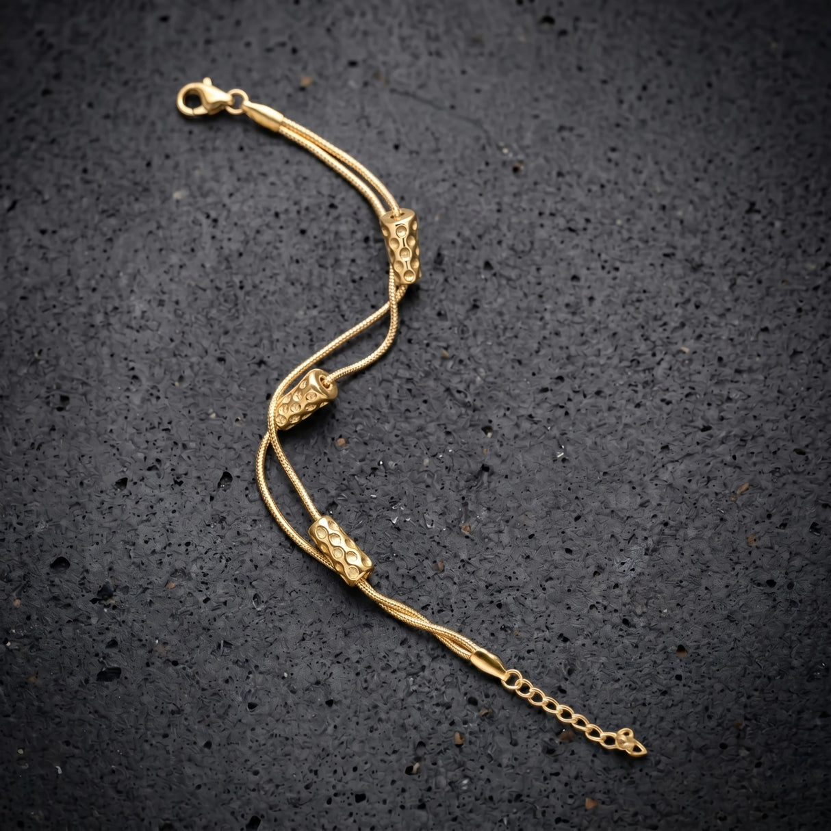 Dubbeglas Armband - Edelstahl, Gold