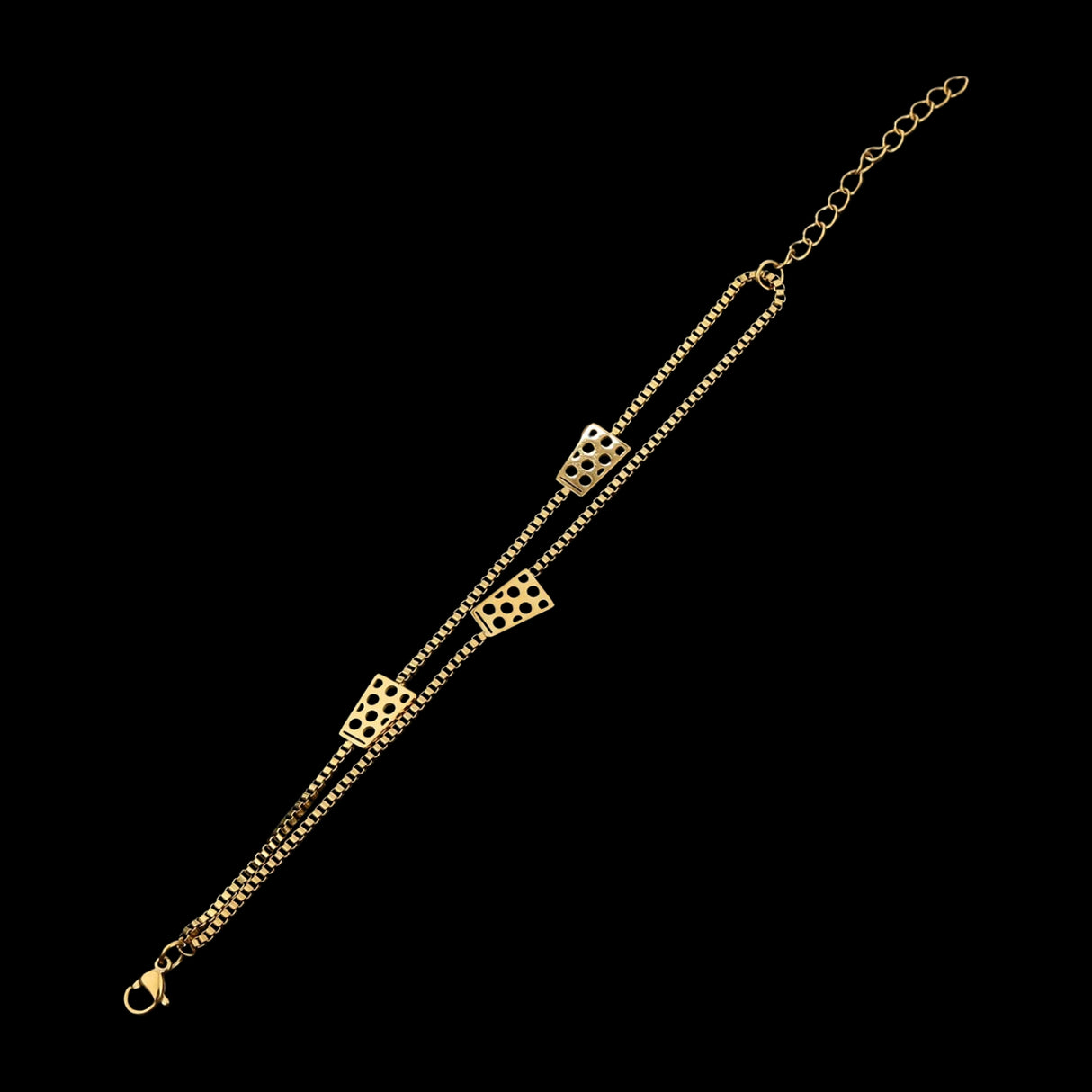 Dubbeglas Armband - Edelstahl, Gold