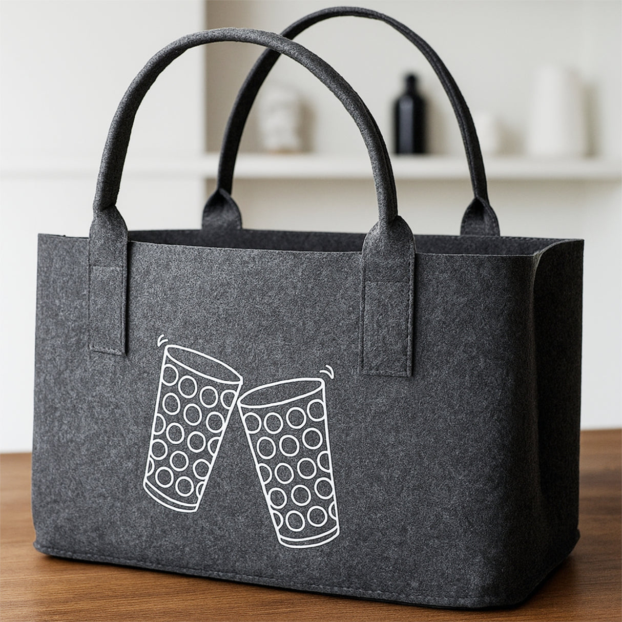 Dubbeglas Filztasche