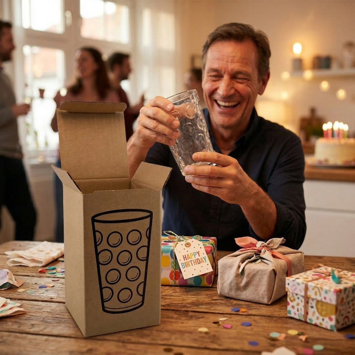 Dubbeglas Geschenkkarton - ideal für Geburtstagsgeschenke