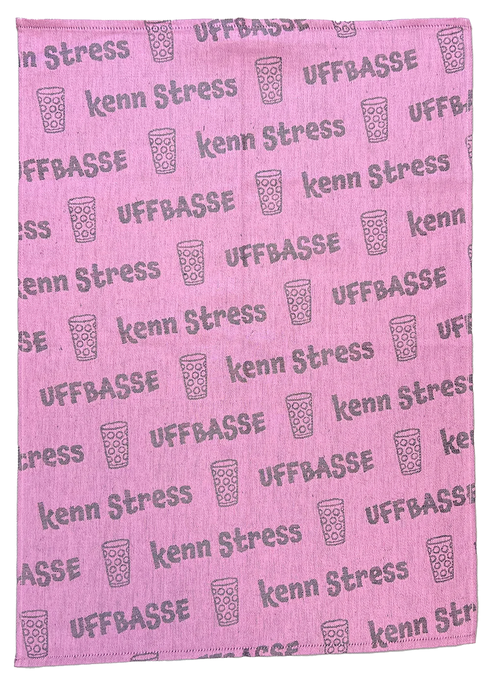 Dubbeglas Geschirrtuch - Uffbasse & kenn Stress