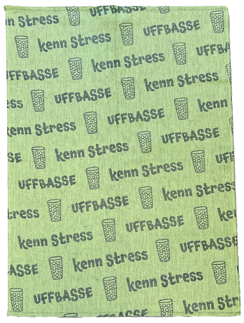 Dubbeglas Geschirrtuch - Uffbasse & kenn Stress