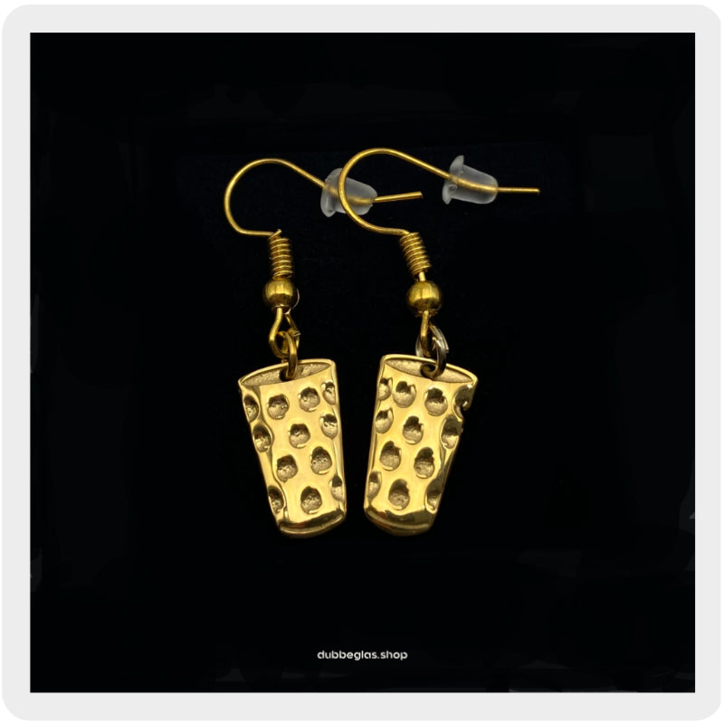 Dubbeglas Hängeohrringe - Gold