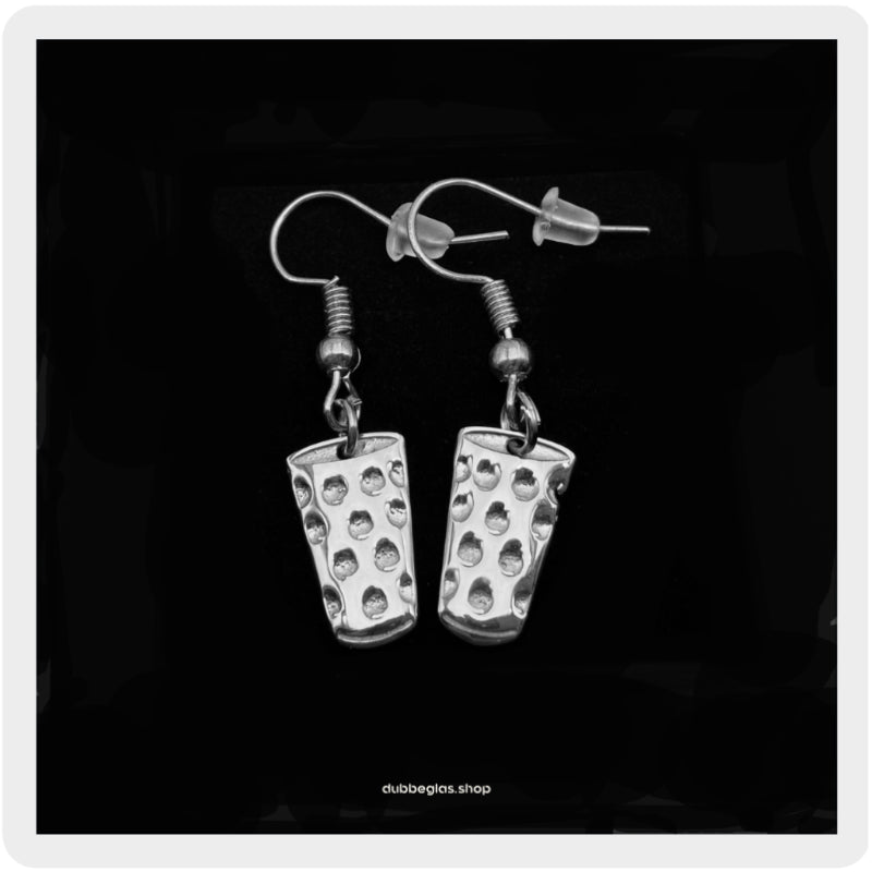 Dubbeglas Hängeohrringe - Silber