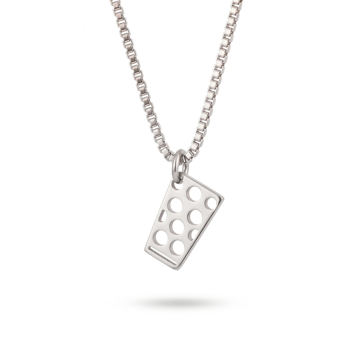 Elegante Halskette mit Dubbeglas-Anhänger in Silber