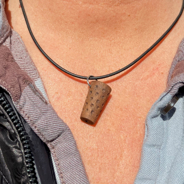 Dubbeglas Kette - Anhänger aus Holz