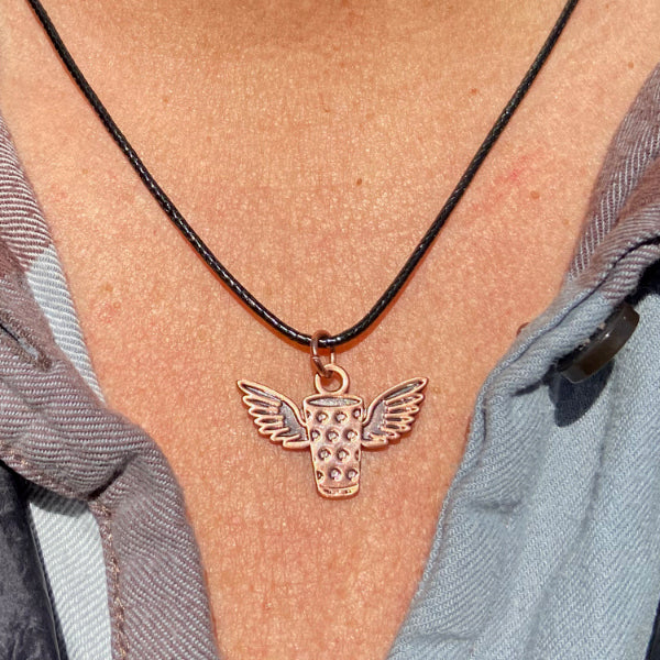 Dubbeglas mit Flügeln Kette - kupfer