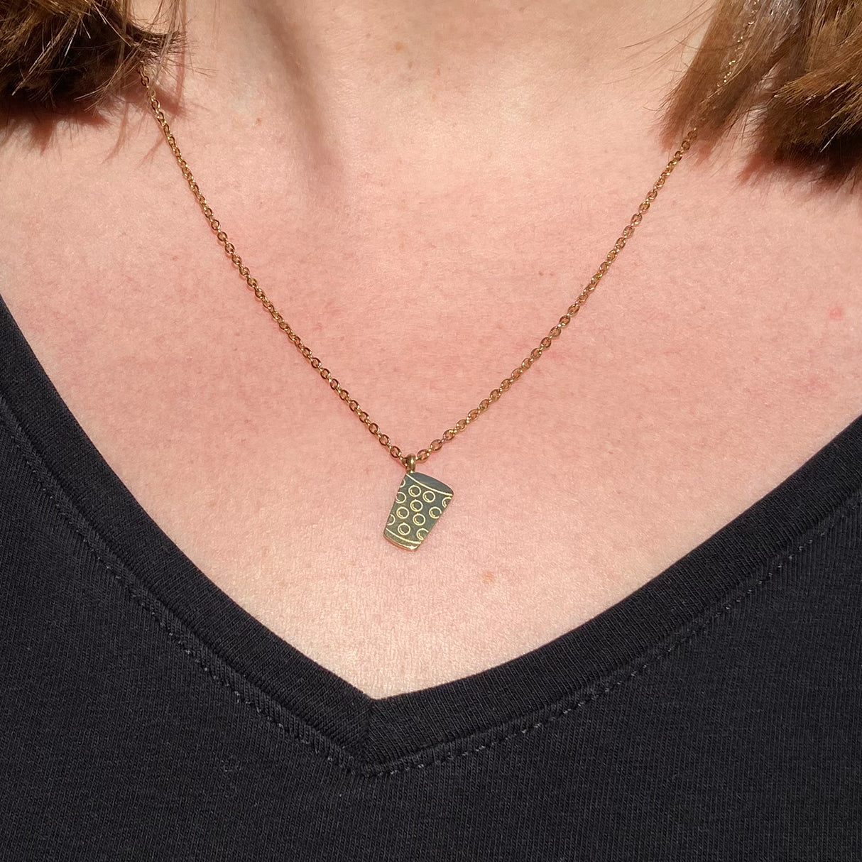 Dubbeglas Halskette - Gold