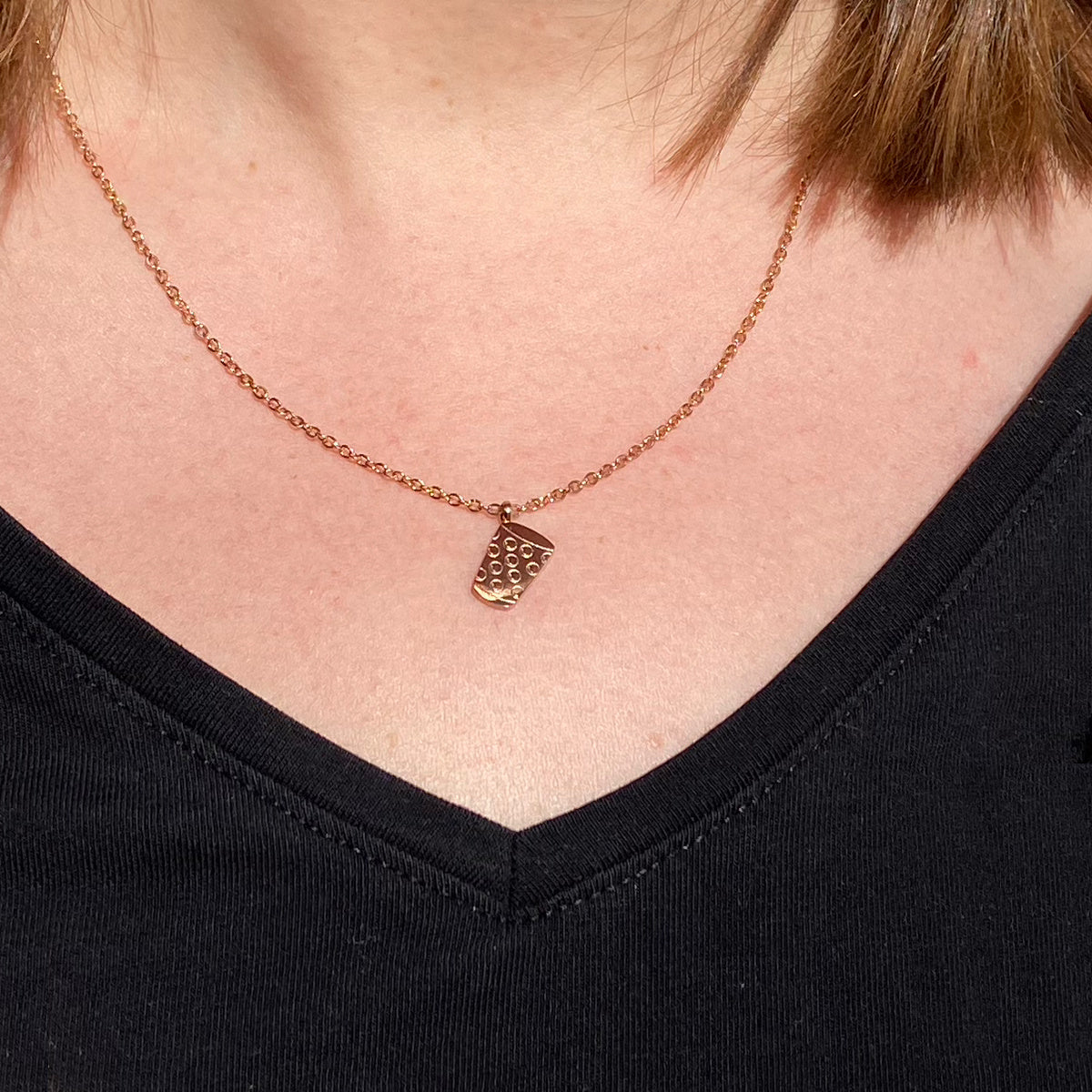 Dubbeglas Halskette - Roségold