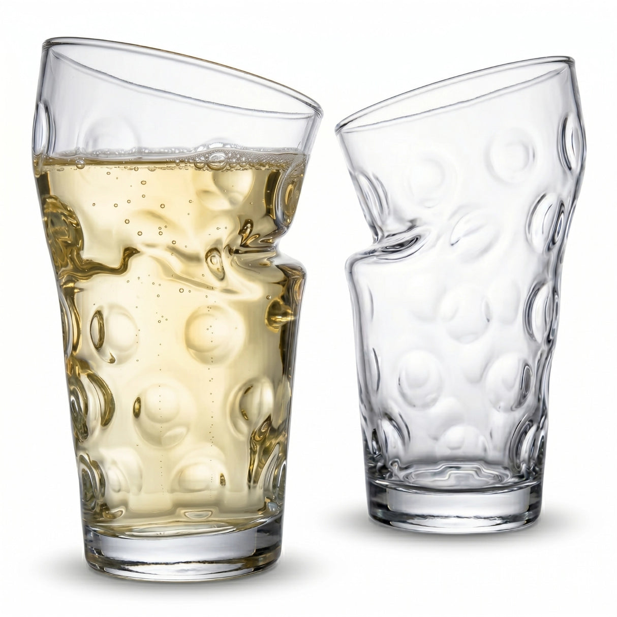 Dubbegläser 0,5 L mit Knick und einer Pfälzer Rieslingschorle