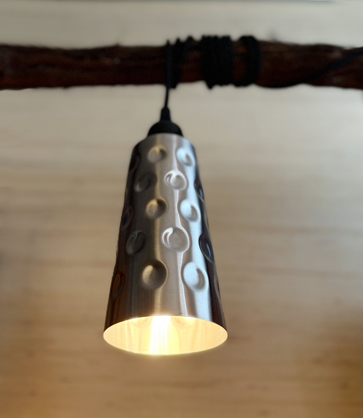 Dubbeglas Lampe E27 mit Stecker & Schalter, schwarzes Stoffkabel (Bundle)