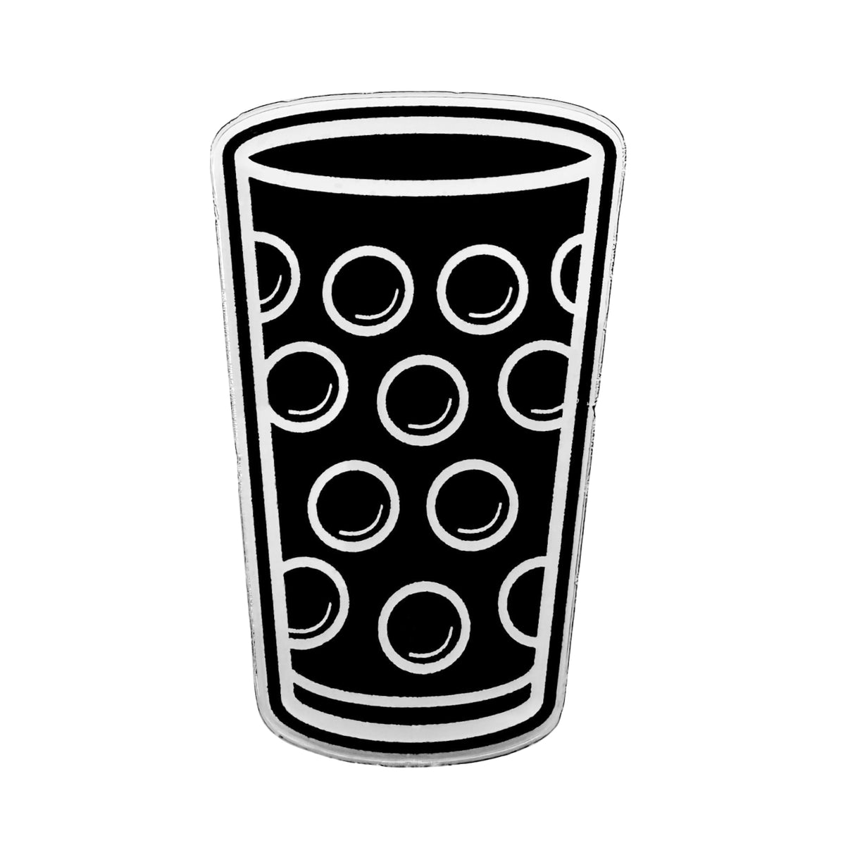 Dubbeglas Magnet - Acryl, Schwarz